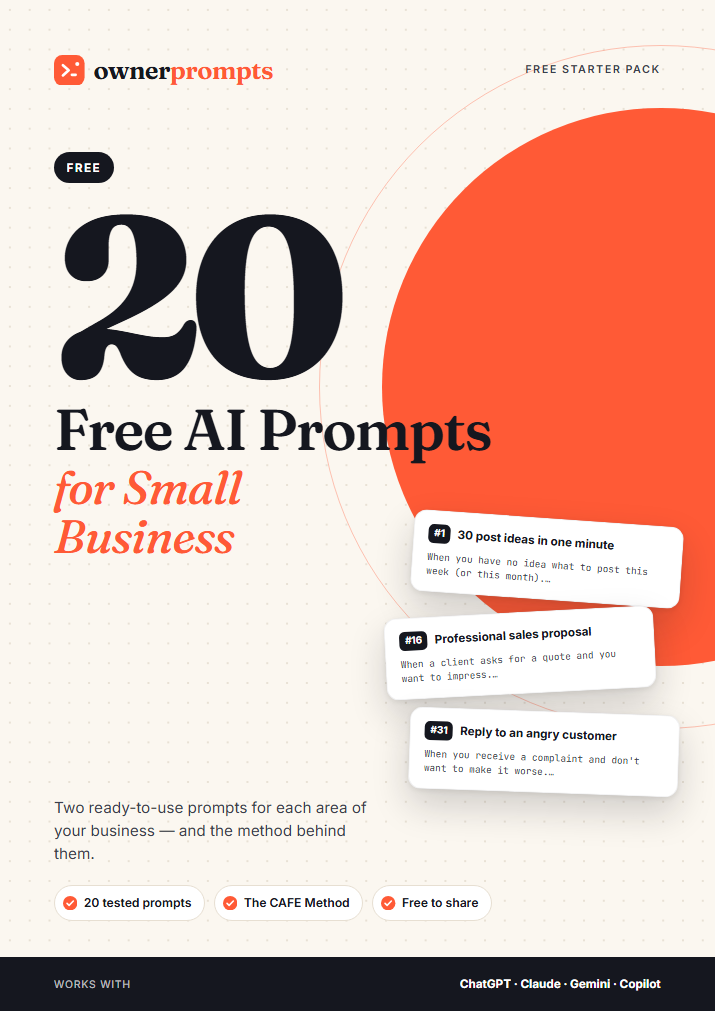 20 Free AI Prompts for Small Business